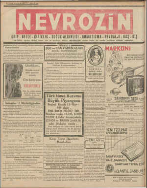    8—SON TELGRAF— 3 MART 1958 —a e a e GRİP - NEZLE - KIRIKLIK - SOĞUK ALGINLIĞI - ROMATIZMA - NEVRALJİ - BAŞ - DİŞ ve bütün