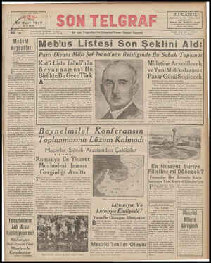  K 4 Mart 1939 a0 MA YAZI İstanbul C: Medeni Haydudlar Kendisine tevdi edilen hal ve millet işlerini suiistimal edenlerin...