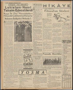  4—SON TELGRAF —7 HAZİRAN 1939 l Avrupada Lehistanı Nasıl Yeni Didişmeler Taksim E Edeceklerdı — Rusya Me: Olan |...