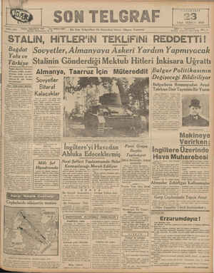      | l SON TELGRAF Snı 1946 Imww Hmwı İstanbul Nuruosmaniye No, K4 el En Son Telgrafları Ve Tübörleri Vererz Akşam G&ıeteıı