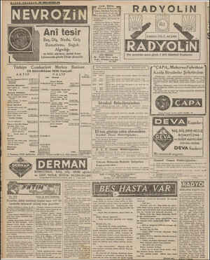    GRA F —29 BİRİNCİKÂNUN Ha Hekimi . S9 RADYOLİN Taksim « Tallınhane Palas Ne, 4 | | Pazardan maada ber gün saat | 15 den...