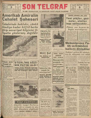    EYLÜL 1941 ETEM İZZET BENİCE 'TELGRAF İstanbul Son Telgraf EN SON TELGRAFLARI VE HABERLERİ VEREN AKŞAM GAZETESİ İLMAN - RUS