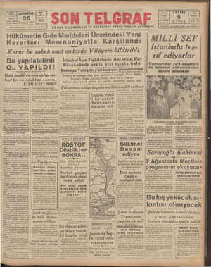 Son Telgraf Gazetesi 25 Temmuz 1942 kapağı