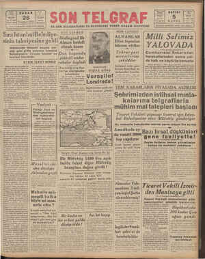 Son Telgraf Gazetesi 26 Temmuz 1942 kapağı