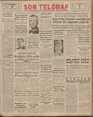 Son Telgraf Gazetesi 27 Temmuz 1942 kapağı