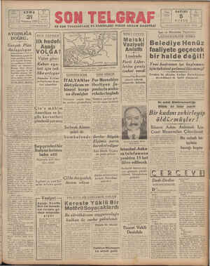 Son Telgraf Gazetesi 31 Temmuz 1942 kapağı