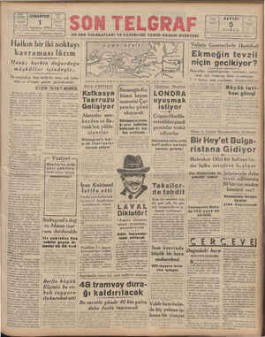 Son Telgraf Gazetesi 1 Ağustos 1942 kapağı