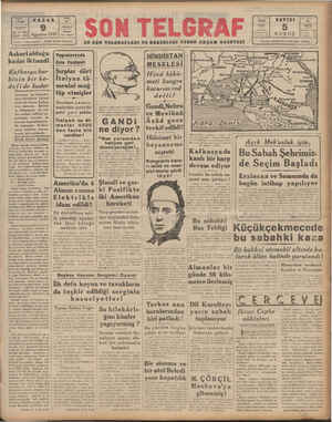 Son Telgraf Gazetesi 9 Ağustos 1942 kapağı