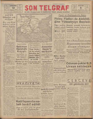 Son Telgraf Gazetesi 12 Ağustos 1942 kapağı