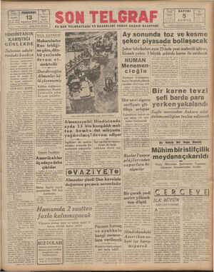 Son Telgraf Gazetesi 13 Ağustos 1942 kapağı