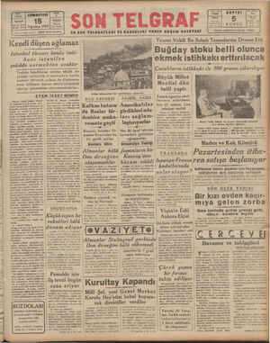 Son Telgraf Gazetesi 15 Ağustos 1942 kapağı