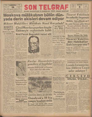 Son Telgraf Gazetesi 19 Ağustos 1942 kapağı