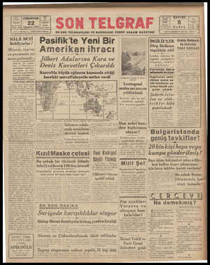 Son Telgraf Gazetesi 22 Ağustos 1942 kapağı