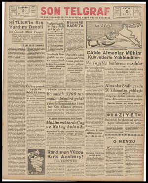 Son Telgraf Gazetesi 2 Eylül 1942 kapağı