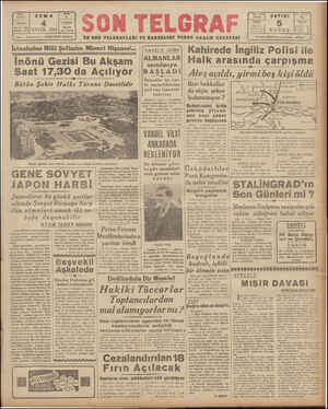 Son Telgraf Gazetesi 4 Eylül 1942 kapağı