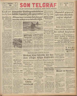 Son Telgraf Gazetesi 10 Eylül 1942 kapağı