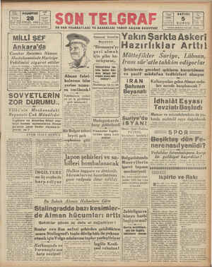 Son Telgraf Gazetesi September 28, 1942 kapağı