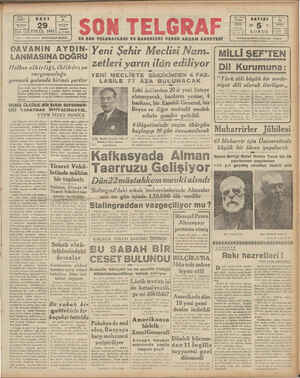 Son Telgraf Gazetesi September 29, 1942 kapağı