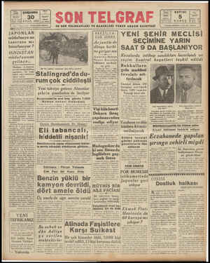 Son Telgraf Gazetesi September 30, 1942 kapağı