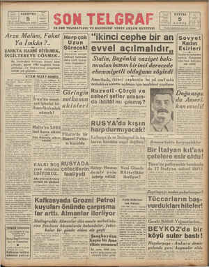 Son Telgraf Gazetesi October 5, 1942 kapağı
