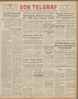 Son Telgraf Gazetesi October 8, 1942 kapağı