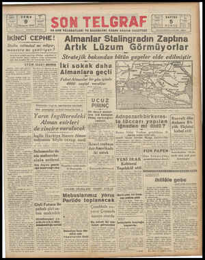 Son Telgraf Gazetesi October 9, 1942 kapağı