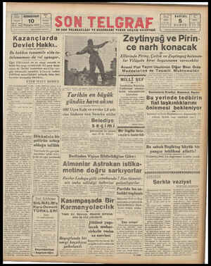 Son Telgraf Gazetesi October 10, 1942 kapağı