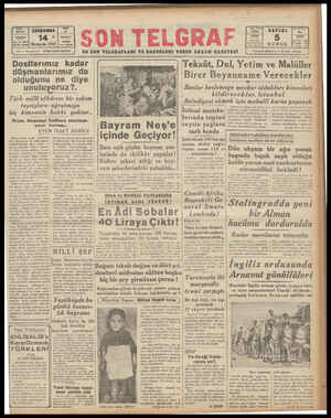 Son Telgraf Gazetesi October 14, 1942 kapağı