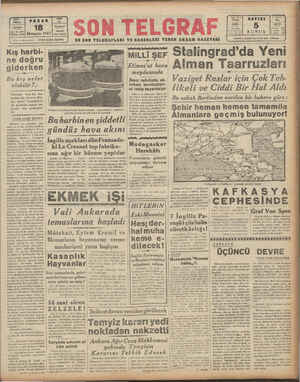 Son Telgraf Gazetesi October 18, 1942 kapağı