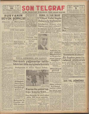 Son Telgraf Gazetesi October 20, 1942 kapağı