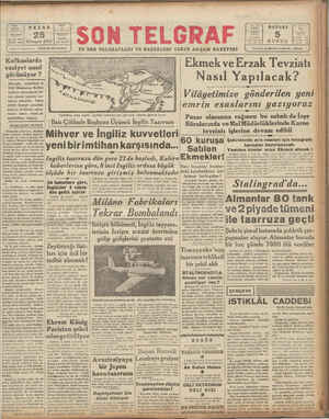 Son Telgraf Gazetesi October 25, 1942 kapağı