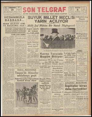 Son Telgraf Gazetesi October 31, 1942 kapağı