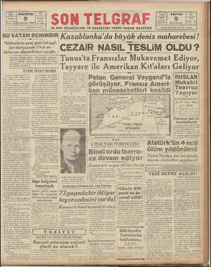 Son Telgraf Gazetesi November 9, 1942 kapağı