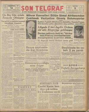 Son Telgraf Gazetesi November 14, 1942 kapağı