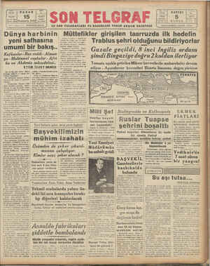 Son Telgraf Gazetesi November 15, 1942 kapağı