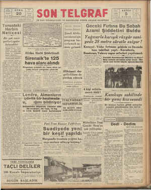 Son Telgraf Gazetesi November 20, 1942 kapağı