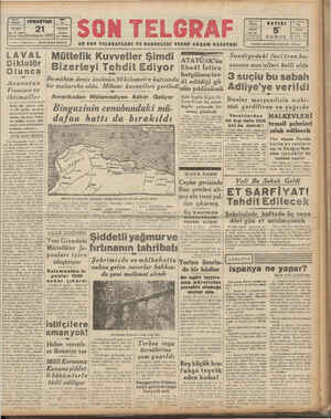 Son Telgraf Gazetesi November 21, 1942 kapağı