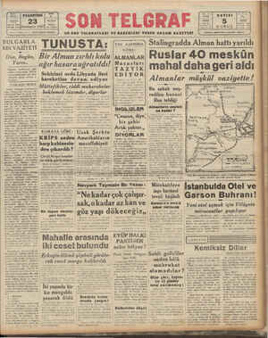 Son Telgraf Gazetesi November 23, 1942 kapağı