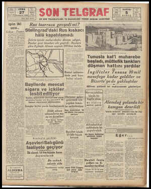 Son Telgraf Gazetesi 27 Kasım 1942 kapağı