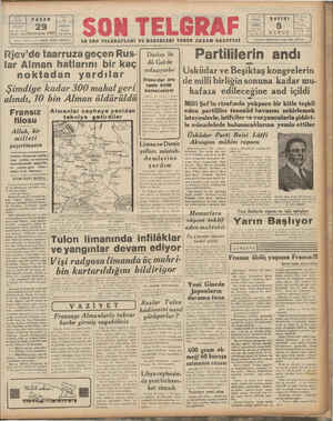Son Telgraf Gazetesi 29 Kasım 1942 kapağı