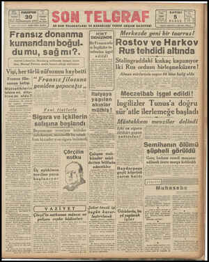 Son Telgraf Gazetesi 30 Kasım 1942 kapağı