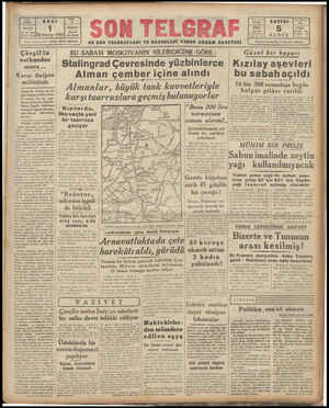 Son Telgraf Gazetesi 1 Aralık 1942 kapağı