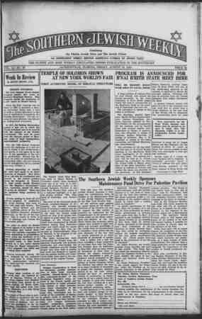 Southern Jewish Weekly Newspaper August 18, 1939 kapağı