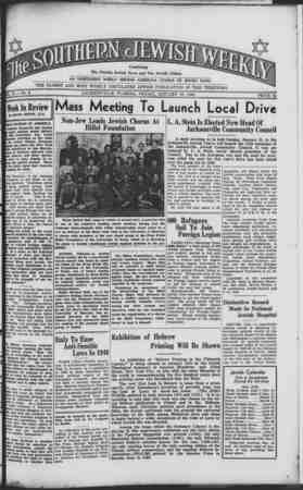 Southern Jewish Weekly Newspaper January 12, 1940 kapağı