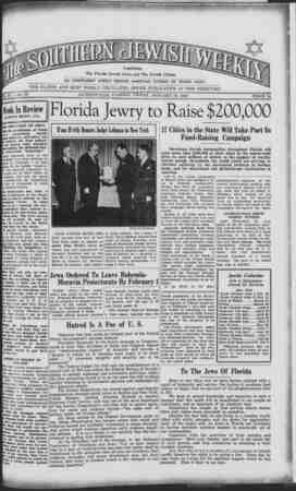 Southern Jewish Weekly Newspaper January 19, 1940 kapağı
