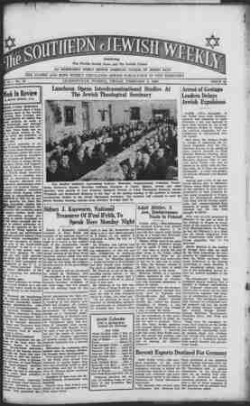 Southern Jewish Weekly Newspaper February 9, 1940 kapağı