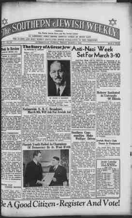 Southern Jewish Weekly Newspaper March 1, 1940 kapağı