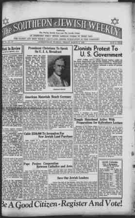 Southern Jewish Weekly Newspaper March 8, 1940 kapağı