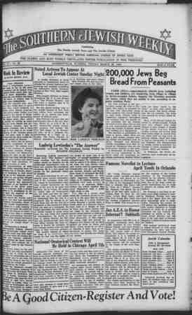 Southern Jewish Weekly Newspaper March 29, 1940 kapağı