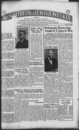 Southern Jewish Weekly Newspaper April 5, 1940 kapağı